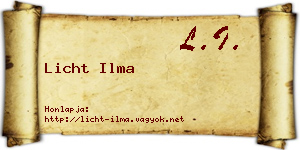 Licht Ilma névjegykártya